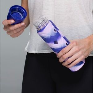 Lululemon Pure Focus Glass Water Bottle in Iris Flower